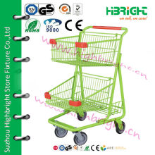 supermarket double basket shopping cart